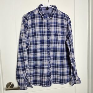 John Varvatos button down plaid long sleeve shirt